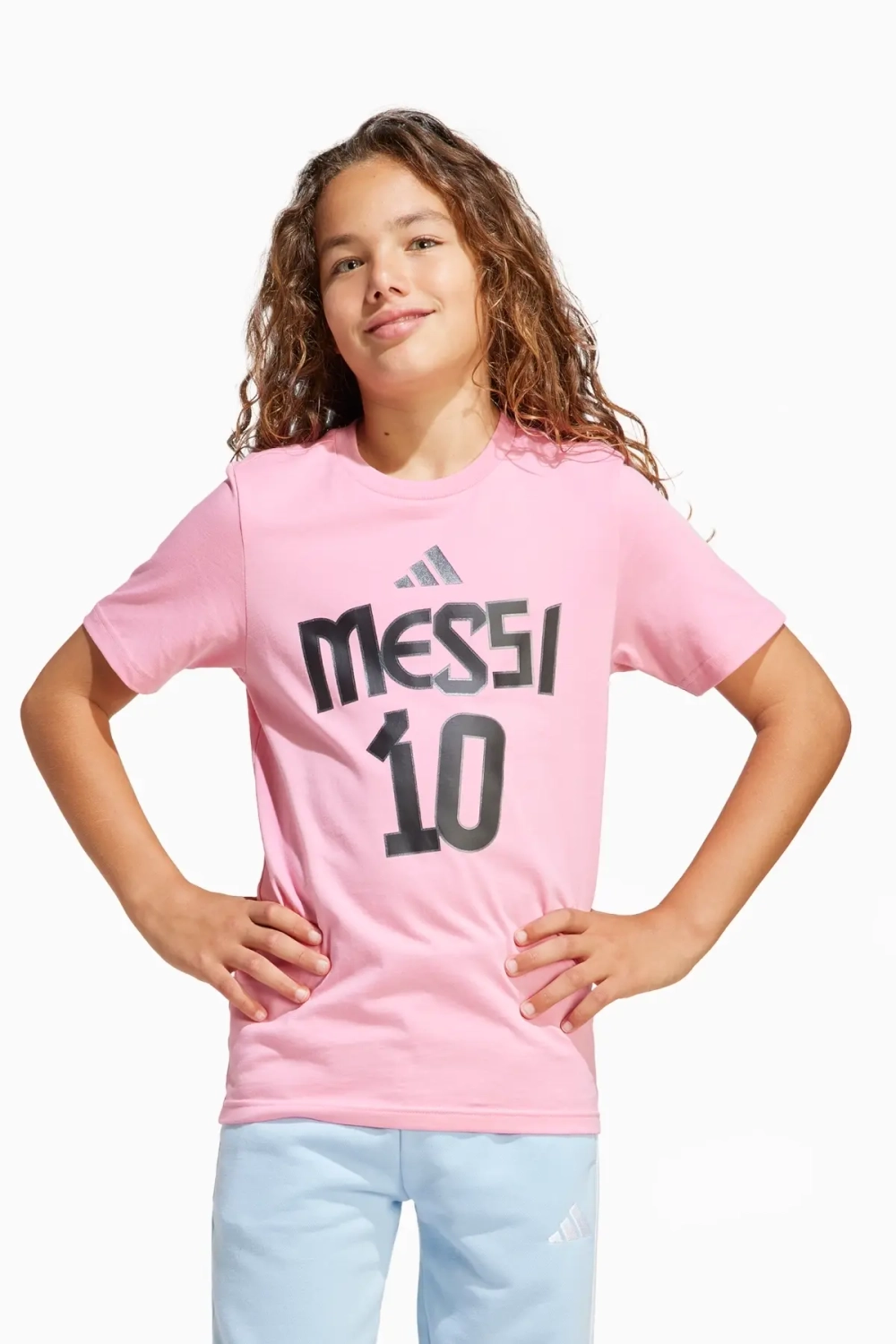Футболка adidas Messi Name and Number Graphic Junior - розовый