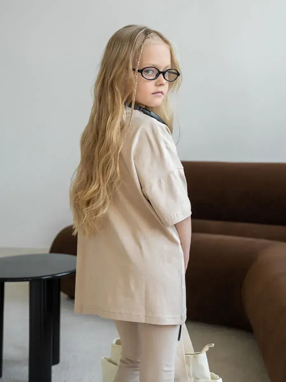 Летний костюм для девочки с лосинами