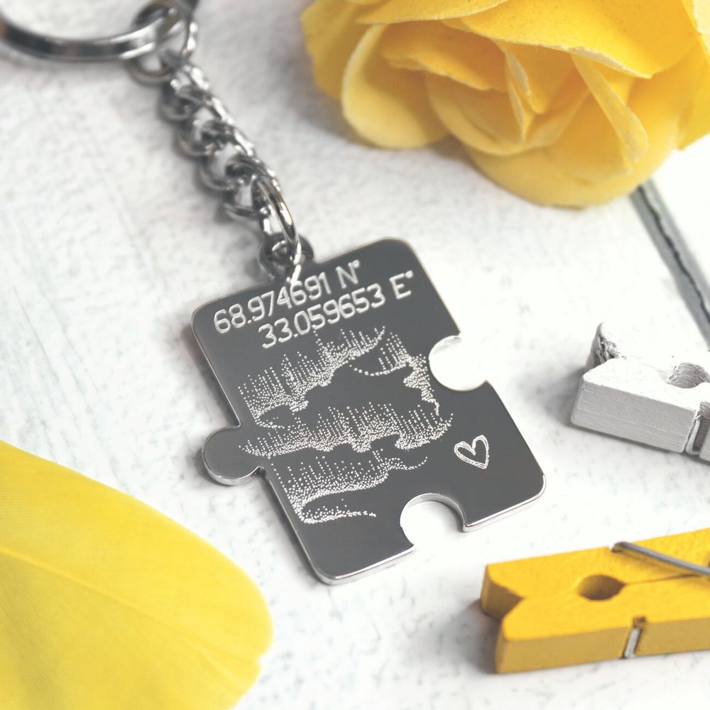 Брелок в виде пазла с гравировкой на заказ