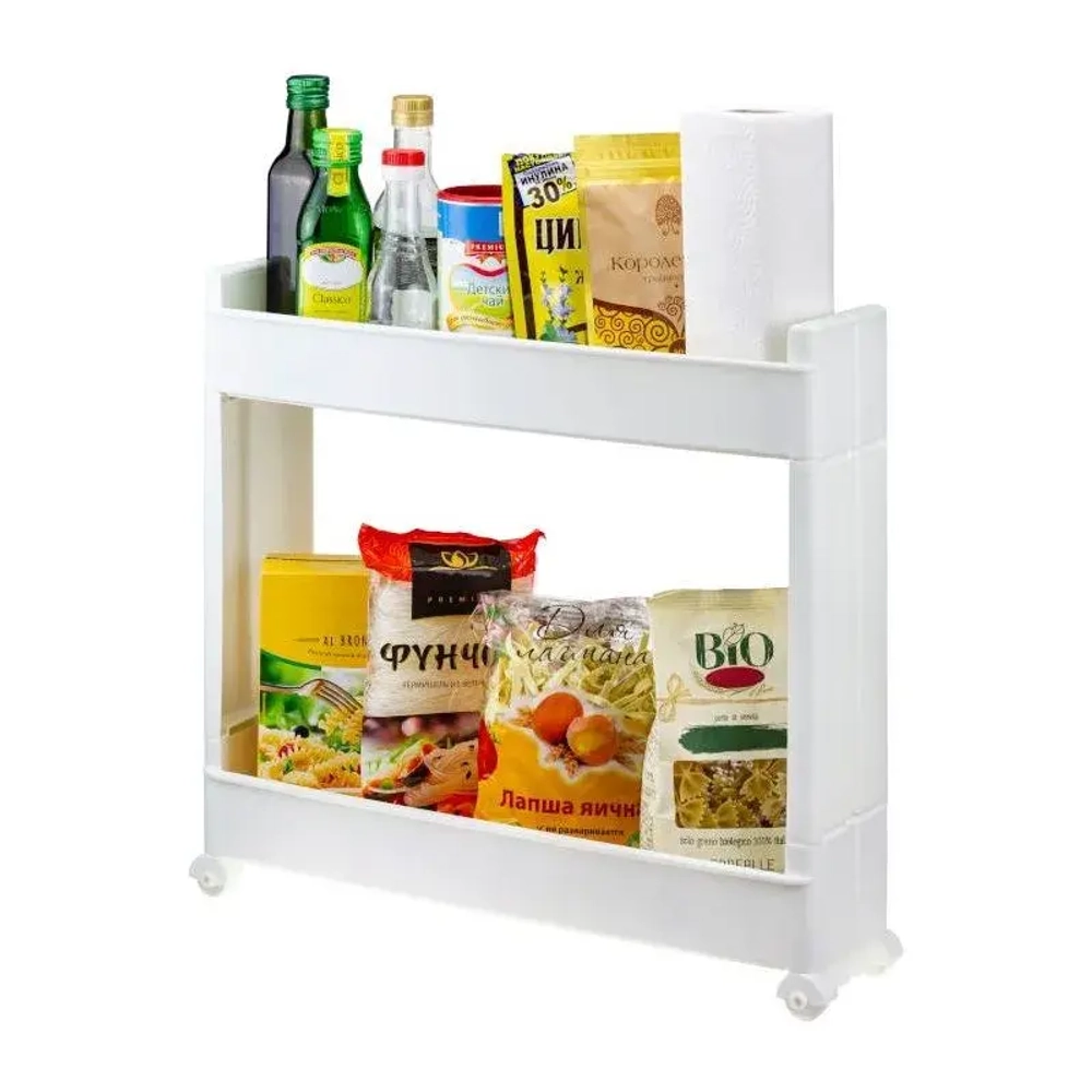 Стойка на колесах (2 секции) Белый (комплект 6 шт)