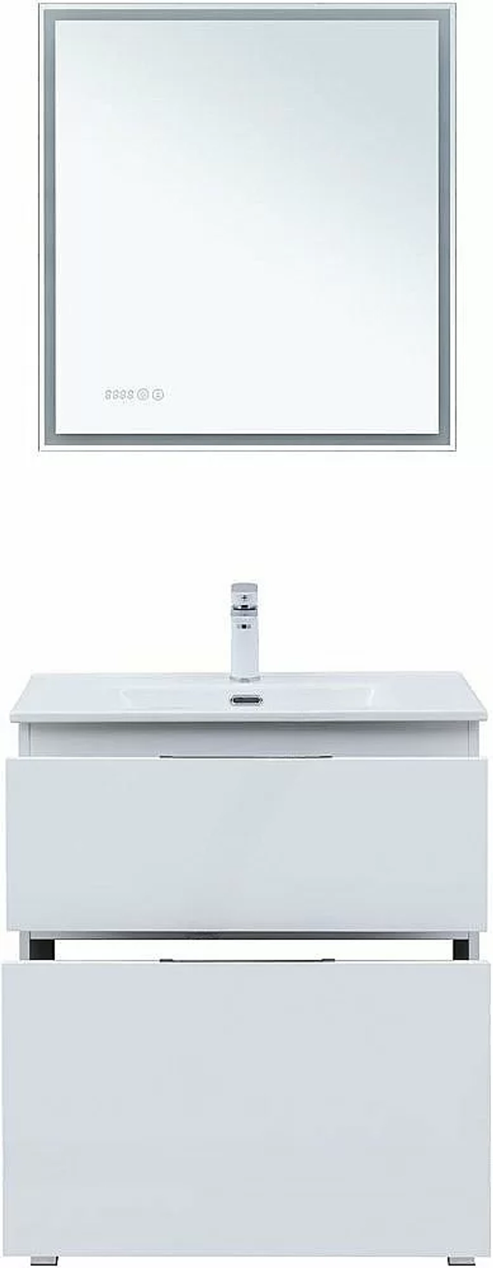 Тумба с раковиной Aquanet Алвита new 70 344133+284027 белая матовая