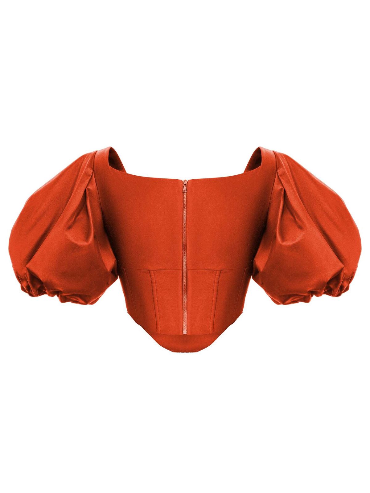 Шелковый топ с объемными рукавами