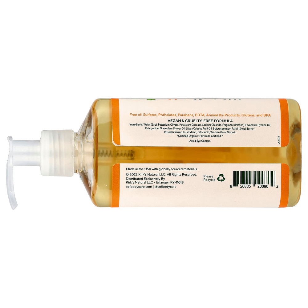 SoF, Масло ши, успокаивающее средство для мытья рук с алоэ вера, 8 унций (236 мл)