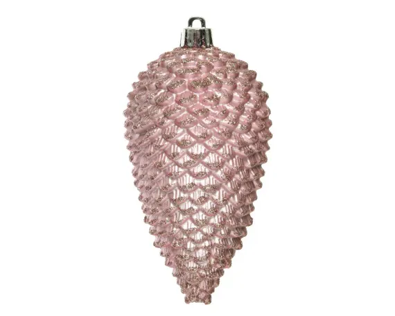 Пластиковая елочная игрушка Шишка розовая 12 см., 4 шт, Kaemingk (028523)