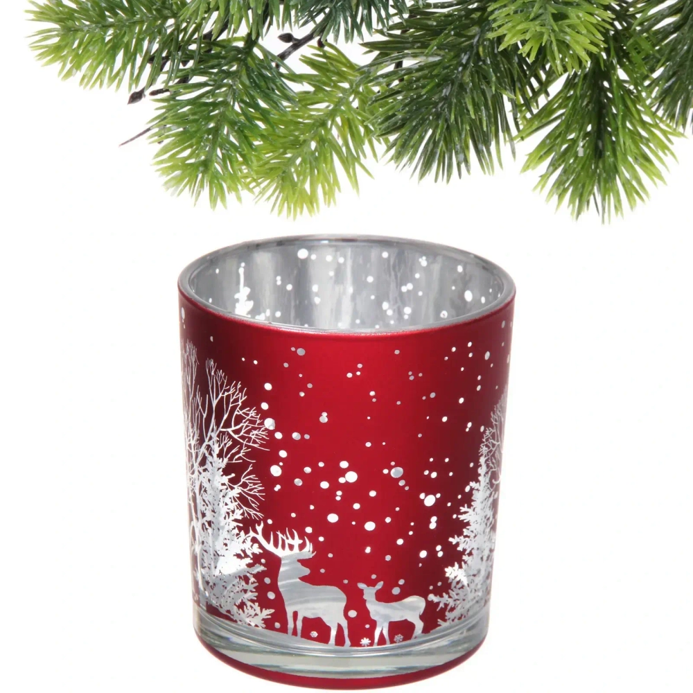 Подсвечник «Зимнее сияние» 8,5*10 см, Красный