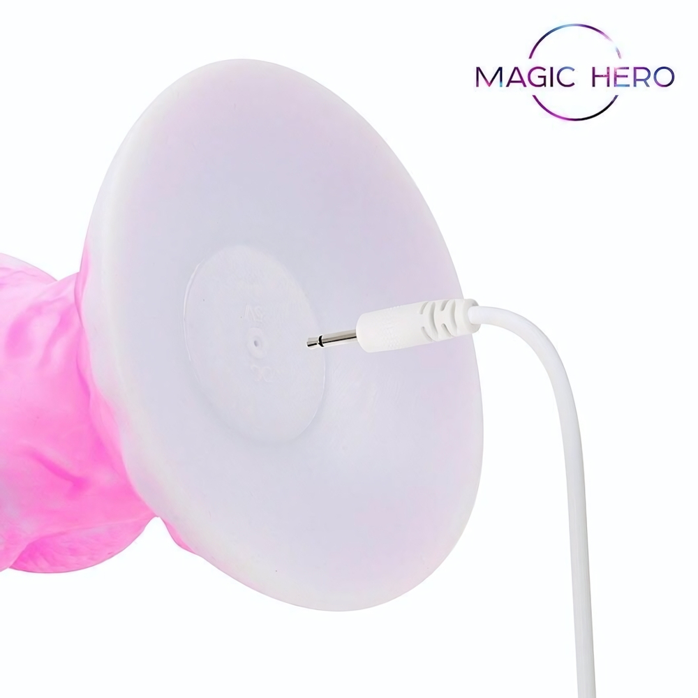 Розовый фантазийный вибратор с 7 режимами возвратно-поступательных движений - 23,5 см. (Цвет: розовый)