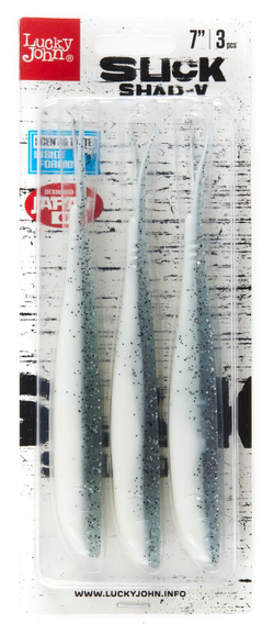 Виброхвост LJ 3D Slick Shad-V 7" (17.8 см), цвет 017, 3 шт.