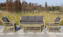 "Гранд Латте" стол журнальный из искусственного ротанга, цвет соломенный