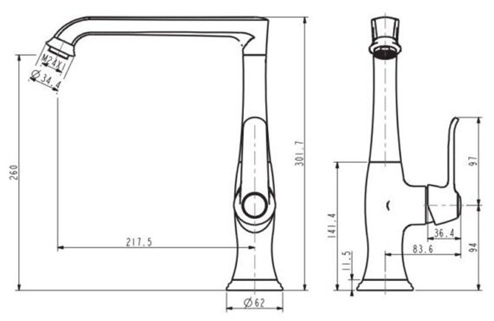 СМЕСИТЕЛЬ ДЛЯ КУХНИ ESKO MONACO MO 519