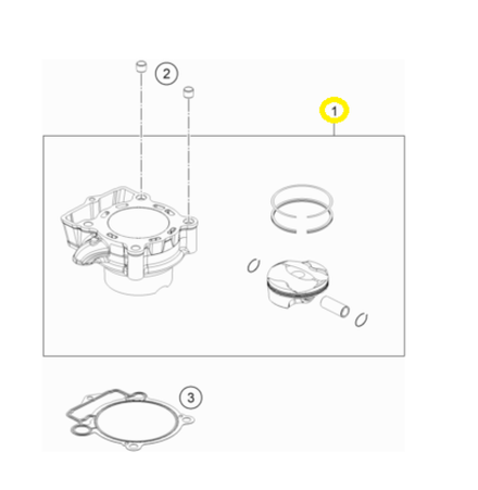 Цилиндр с поршнем KTM, HQV ,GASGAS EC-350F