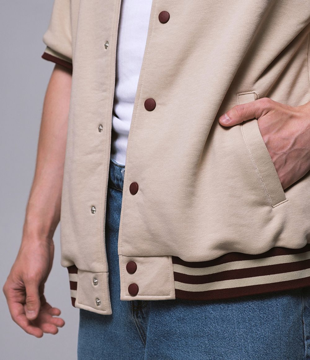 Short Sleeve Bomber Бежевый