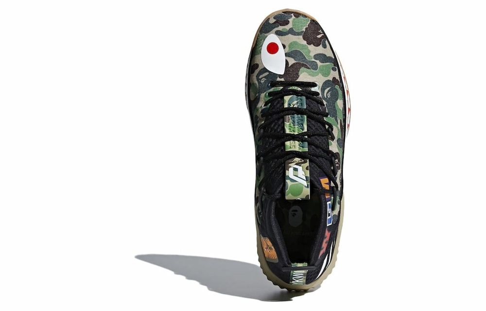 Кроссовки A Bathing Ape X Adidas D Lillard 4 Green Camo