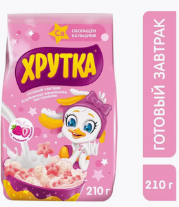 СУХОЙ ЗАВТРАК ХРУТКА КЛУБНИКА ВАНИЛЬ 210ГР
