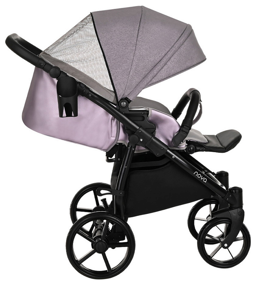 Детская коляска Tutis Novo Reflective 3 в 1 1142284 Кожа Lavender Metalic/Grey Reflective Print