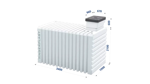 Погреб Т 3500 Тингард 12000 л.(3400x1900x2700см;950кг;белый) - арт.553974