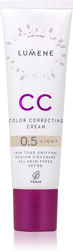 Lumene CC Color Correcting Cream - Корректирующий тональный крем оттенок 0.5 Light (Cool), 30 ml