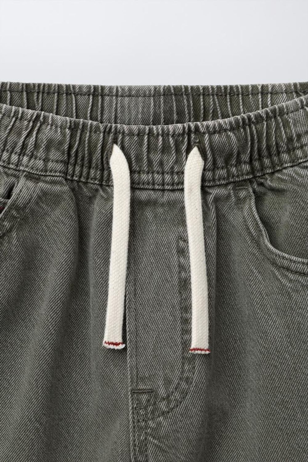 ZARA БРЮКИ BAGGY ИЗ САРЖИ, ЗЕЛЕНЫЙ