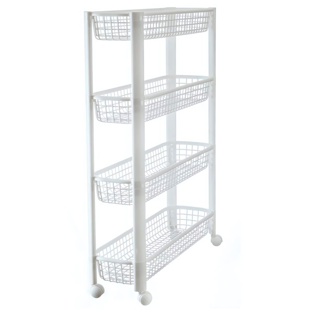 Полка узкая на колёсах (4 секции)