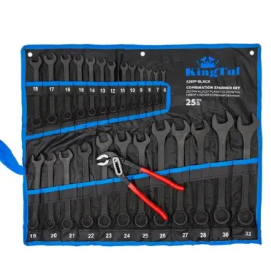 Набор ключей комбинированных и рожковых 25пр. KINGTUL KT-5261P+1 BLACK