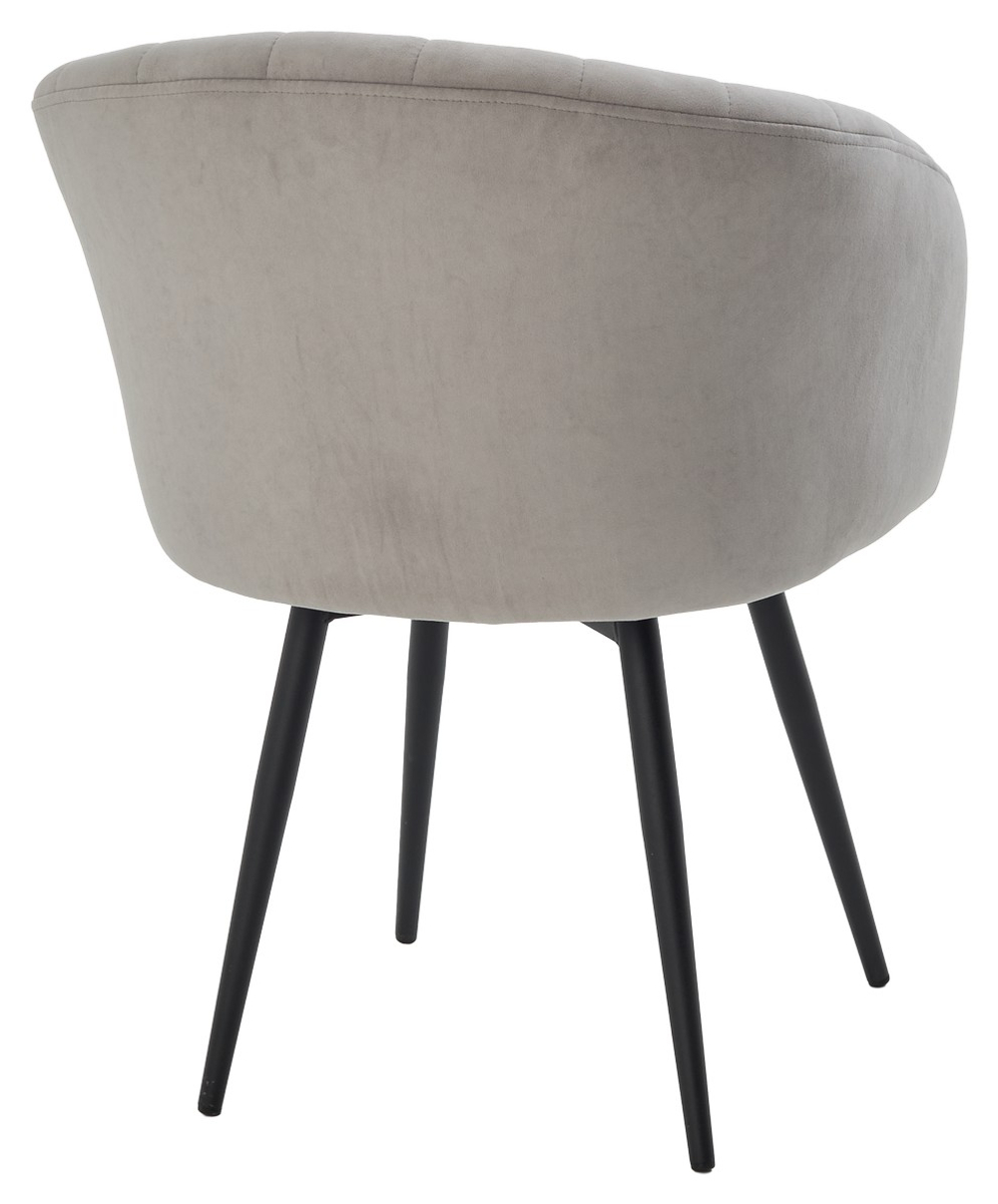 Стул М-City DISAUR Мишель поворотный на поворотный на 360 градусов, B22 Серый, Велюр, Черный каркас