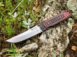 Складной нож Whisper D2 StoneWash Red, на подшипнике