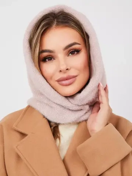 Капор зимний вязаный капюшон на флисе