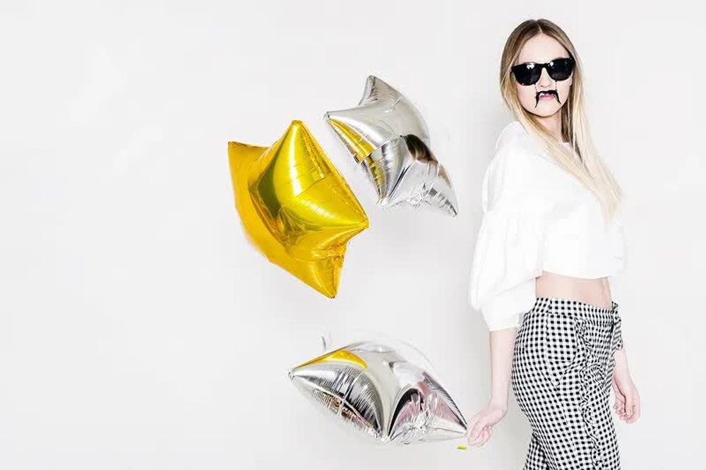 Шар (19"/48 см) Звезда, Серебро 1 шт.