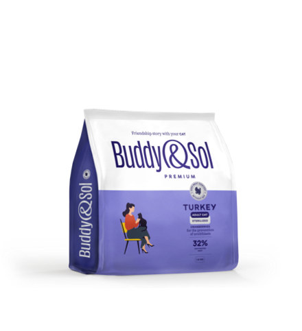 Сухой корм Buddy&Sol PREMIUM STERILIZED с индейкой для стерилизованных кошек 1,8 кг