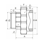 Муфта комб. разъемная, нар 20х1/2'' EVER® plast  СЕРЫЙ (Россия)