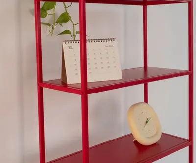 Стеллаж металлический 155х60х25, красный