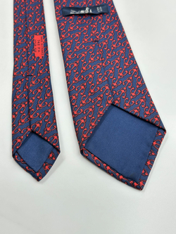 Галстук синий с якорями Hermes