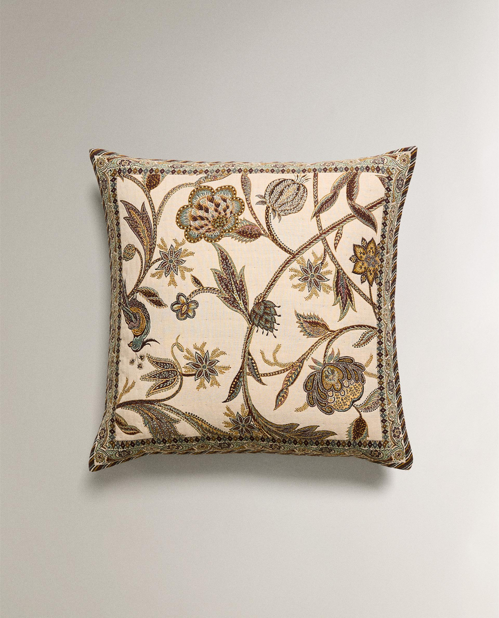 Zara Home наволочка декоративная из хлопка, зелёный, 50x50 см