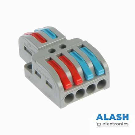 Монтажная клемма WAGA copy для фазных проводников, 2 контактные группы (1 ввод, 2 вывода)