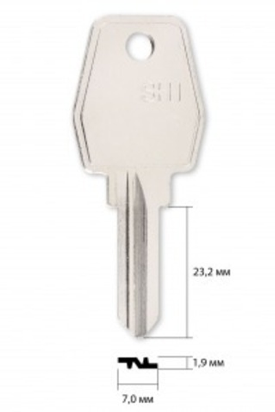 Заготовка английского ключа 12924  EUROLOCKS HIGHT SECURITY (КНР)