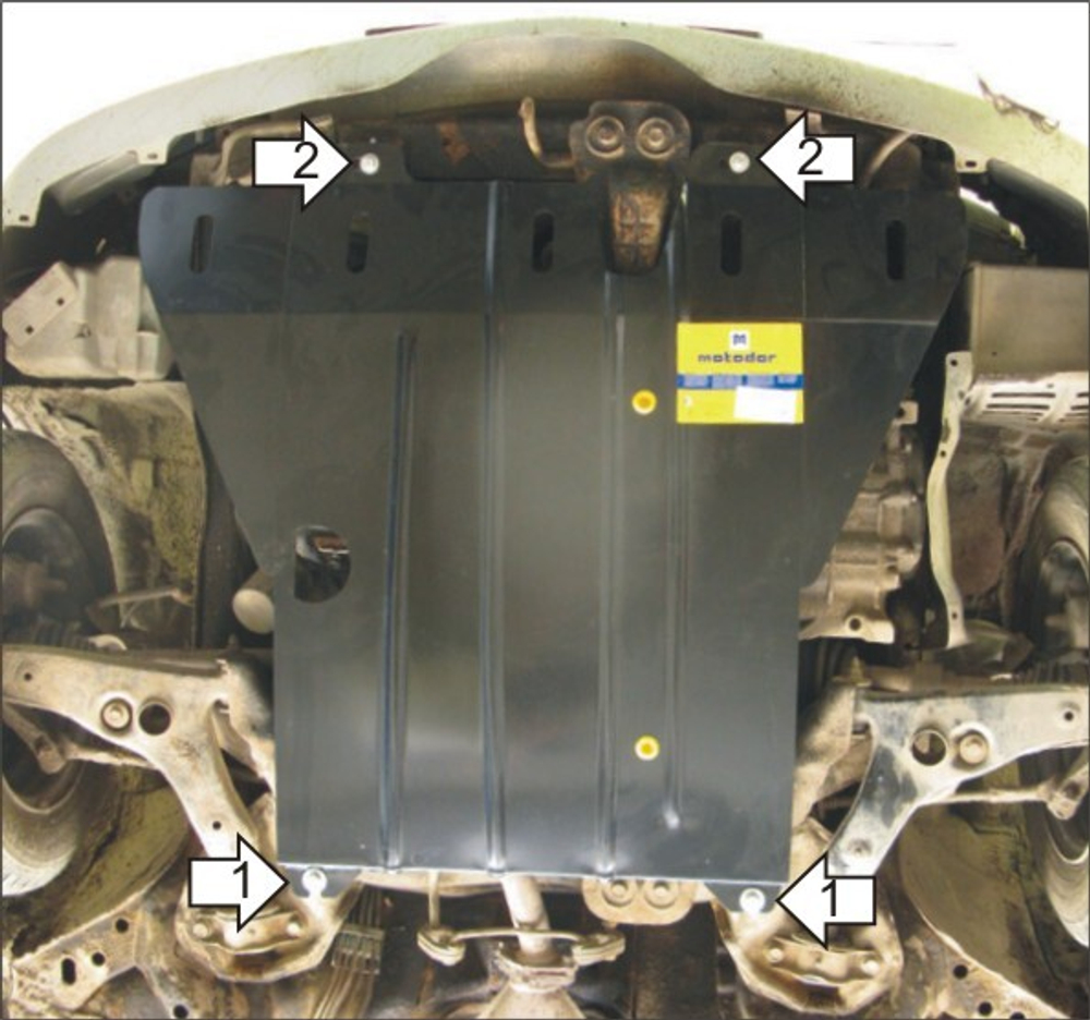 Защита картера Двигателя, КПП. 2 мм, Сталь. для Mitsubishi Lancer VII 1995-1999 MOTODOR.01301