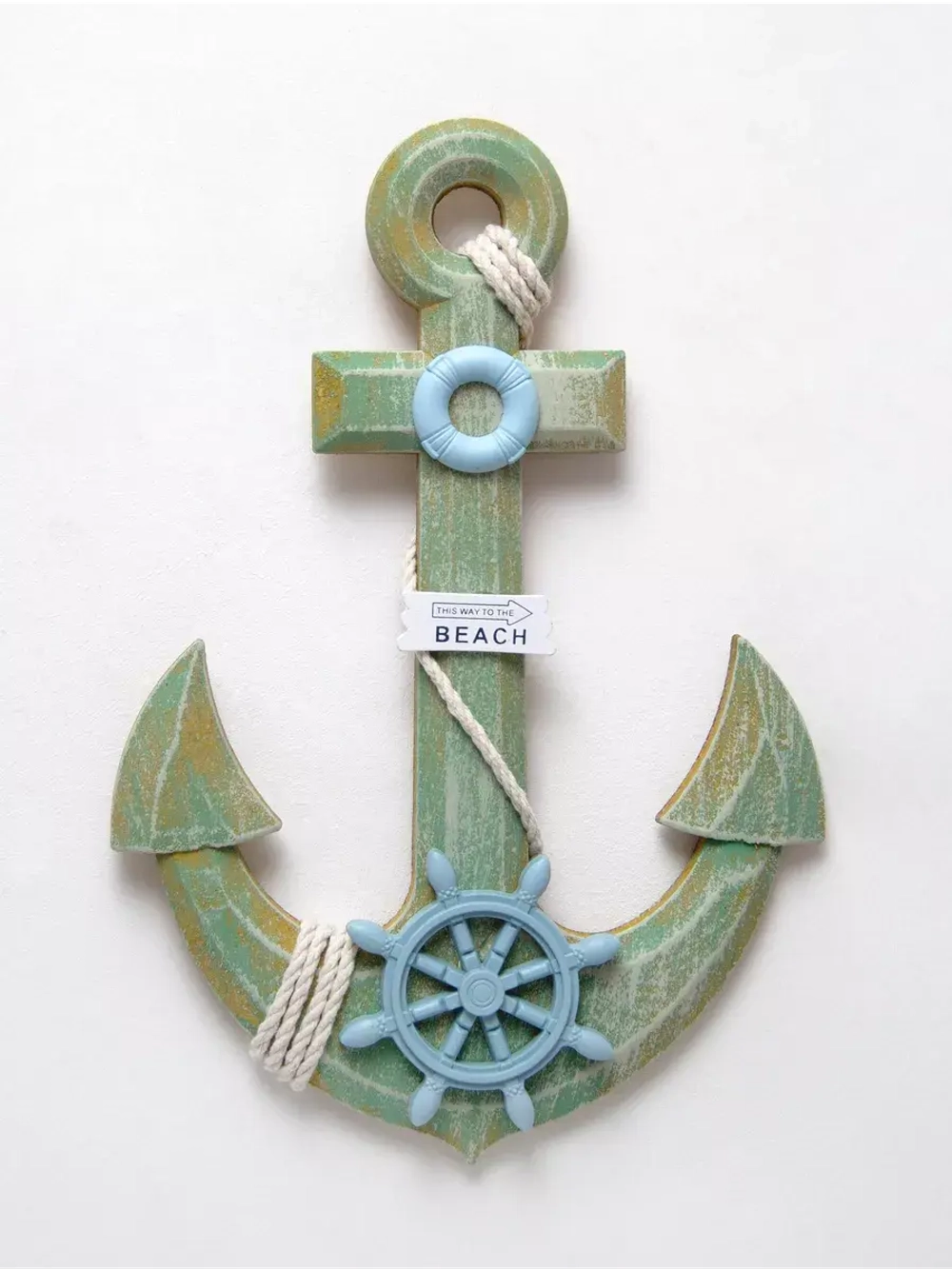 Декор на стену для интерьера "Якорь с канатом"