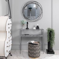 Консоль Monstera Deliciosa (Монстера) Античное серебро