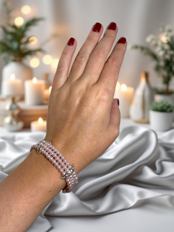 Браслет жемчужный с фианитами