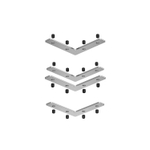 TR2019-AL Комплект угловых соединителей трека SLOTT, алюминий