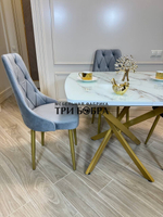 Кухонный раздвижной стол "ТАНГО" , белый мрамор и 4 стула Лондон