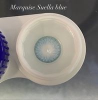 Натуральные синие Цветные линзы Marquise Suella blue / Для светлых и темных глаз / Имитирующие рисунок радужки глаза / Срок ношения 12 месяцев