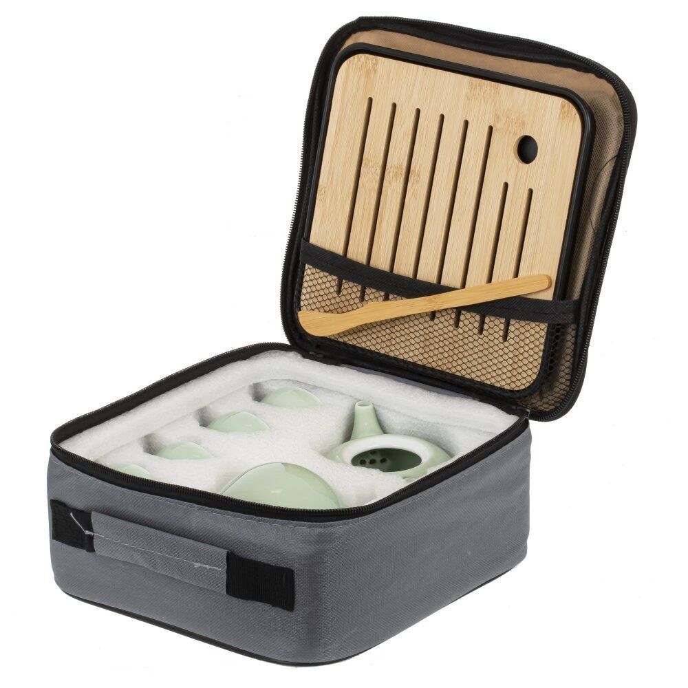 GAEM Набор для чайн церем на 4 перс, (чайник 220мл, 4 чашки 45мл, емкость/чая, подставка), L22 W22 H11 см