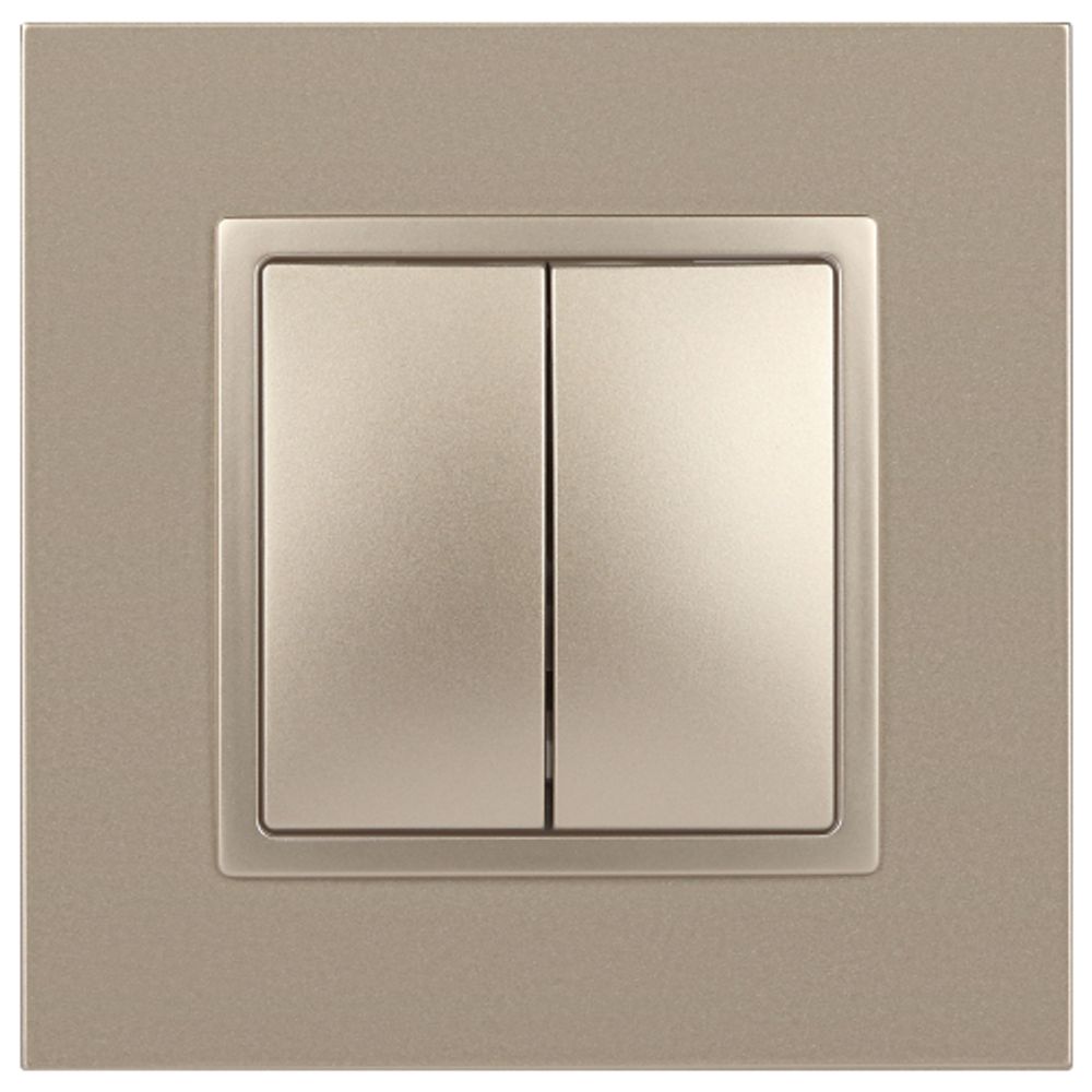 Переключатель ЭРА Elegance 14-1106-04 двойной 10АХ-250В IP20 шампань