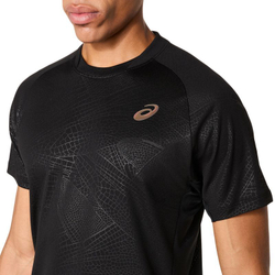 Мужская теннисная футболка Asics Match Short Sleeve Top Night Energy - performance black