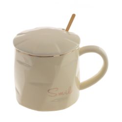 GAEM Кружка с крышкой и ложкой, 400 мл, L13 W9,5 H9,5 см, 4в.