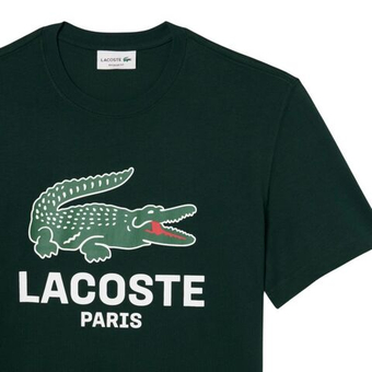 Мужская теннисная футболка Lacoste Printed Cotton - green