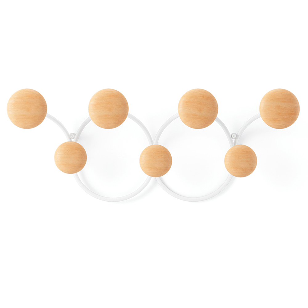 Вешалка настенная dotsy, белая/натуральное дерево