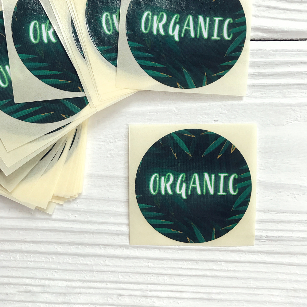 Наклейки "Organic", D-4 см