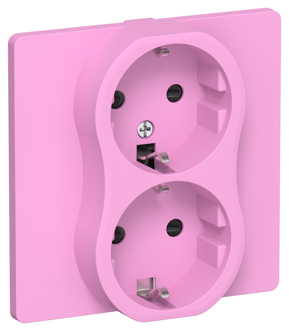 FLITE Розетка 2-местная с заземлением с защитными шторками 16А РСш12-0-К-ФлПр пурпурный IEK