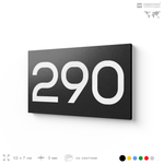 Номер на дверь 290, табличка на дверь для офиса, квартиры, кабинета, аудитории, склада, черная 120х70 мм, Айдентика Технолоджи